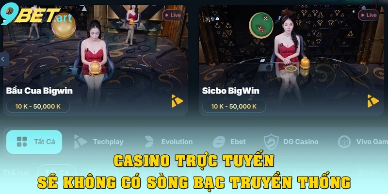 Casino trực tuyến sẽ không có sòng bạc truyền thống
